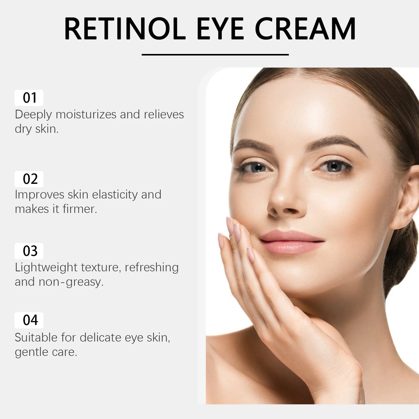 Retinol Eye Cream for Dark Circles Removal Against Aging Anti Wrinkle Remover Puffy Eyes Treatments Under-Eye Fat Removal Cream