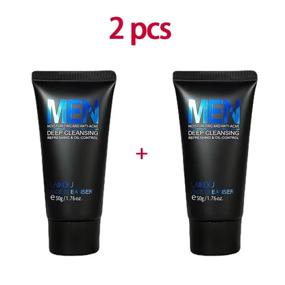 LAIKOU Men Facial Cleanser Face Wash Moisturizing Man Skin Care Oil Control Blackhead Remove Scrub Cosmetics Deep Norishing 50g