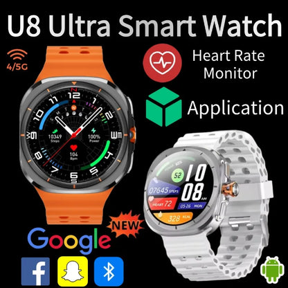Next Generation U8 Smart Watch Ultimate 4G 5G SIM Card Video Calling GPS Compass WIFI Rotary Camera International 1480mAhBattery
