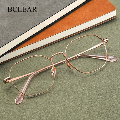 BCLEAR New Arrival Fashion Men Women Pure Titanium Eyeglasses Frames Fashion Literary Retro Prescription Spectacles Ultra-light