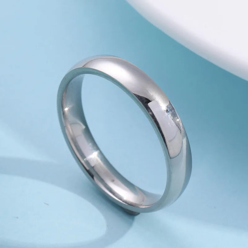 Titanium Steel Ring 4mm Arc Smooth Couple Stainless Steel Exquisite Ring Ring Jewelry