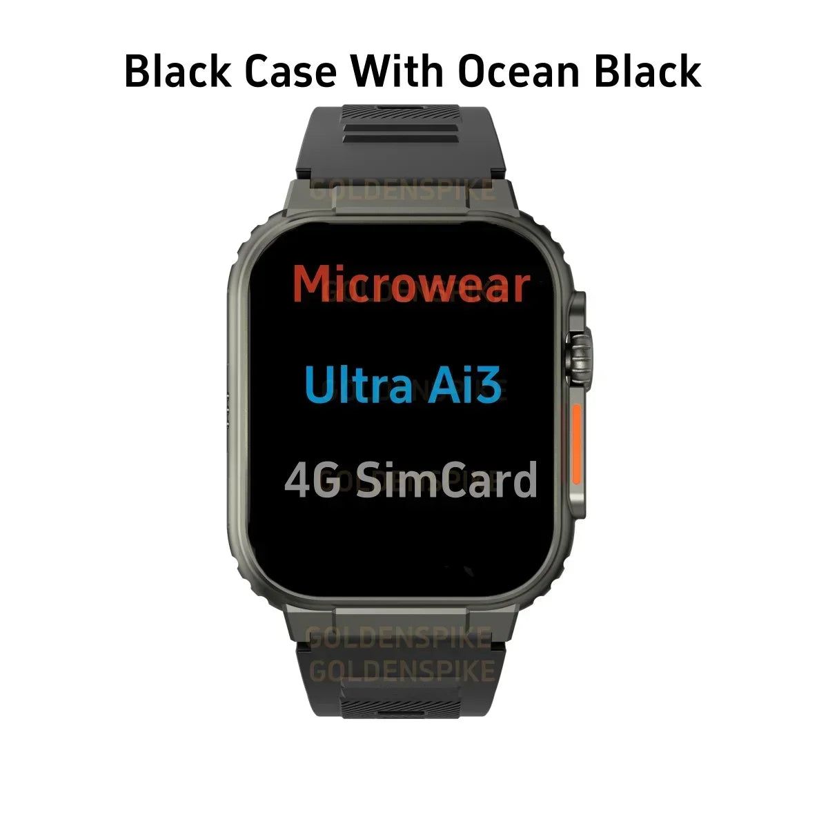 Microwear Ultra Ai3 Smartwatch: 4G SIM Card Android 2.2'' Amoled, AI Health Monitoring, 180° Rotary Camera, 256GB Storage