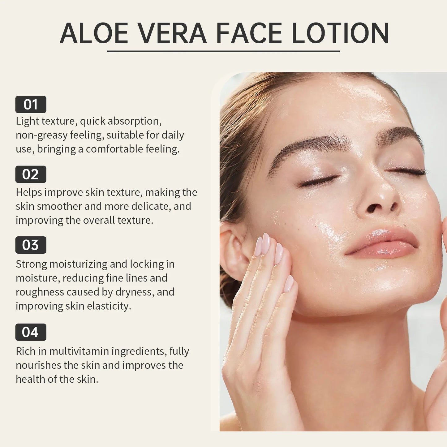 EELHOE Aloe Vera Moisturizing Face Lightening Lotions Smooth Glow Gloss Hydrator Rejuvenation Dry Skin Lotion for Face Nourish