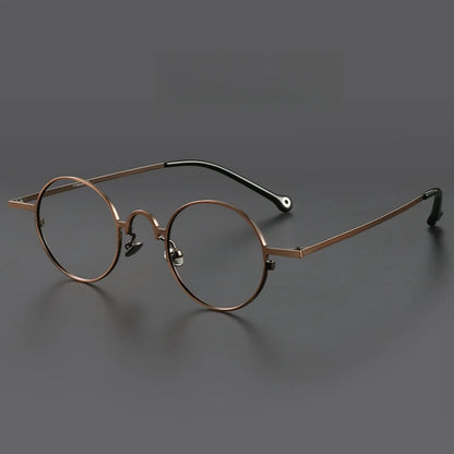 FIRADA Fashion Comfortable Round Eyeglasses Vintage Luxury Titanium Eyewear Optical Prescription Glasses Frame Men Women K808-C