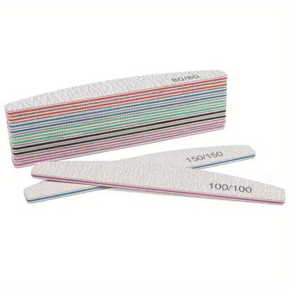 1/3/5/10Pcs Professional Nail File 80/100/150/180/240 Sandpaper Strong Thick Sanding Half Moon Lime nail accessories and Tools