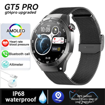 Original New S5 Smartwatch Men 360*360 HD AMOLED Screen GPS Motion Track Heart Rate Bluetooth Call IP68 Waterproof Smartwatch