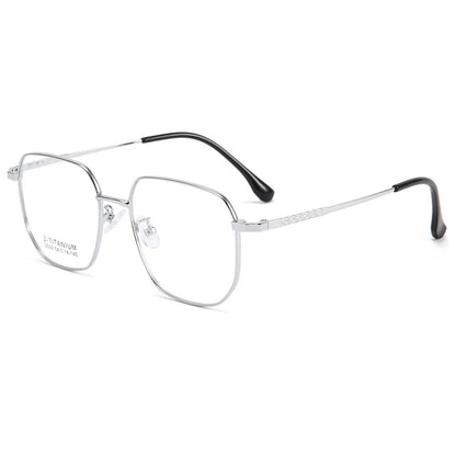 UVLAIK Ultra Light Square Glasses Frame Retro Anti-Blue Light Eyewear Pure Titanium Frame Eyeglass Fashion Solid Color Spectacle