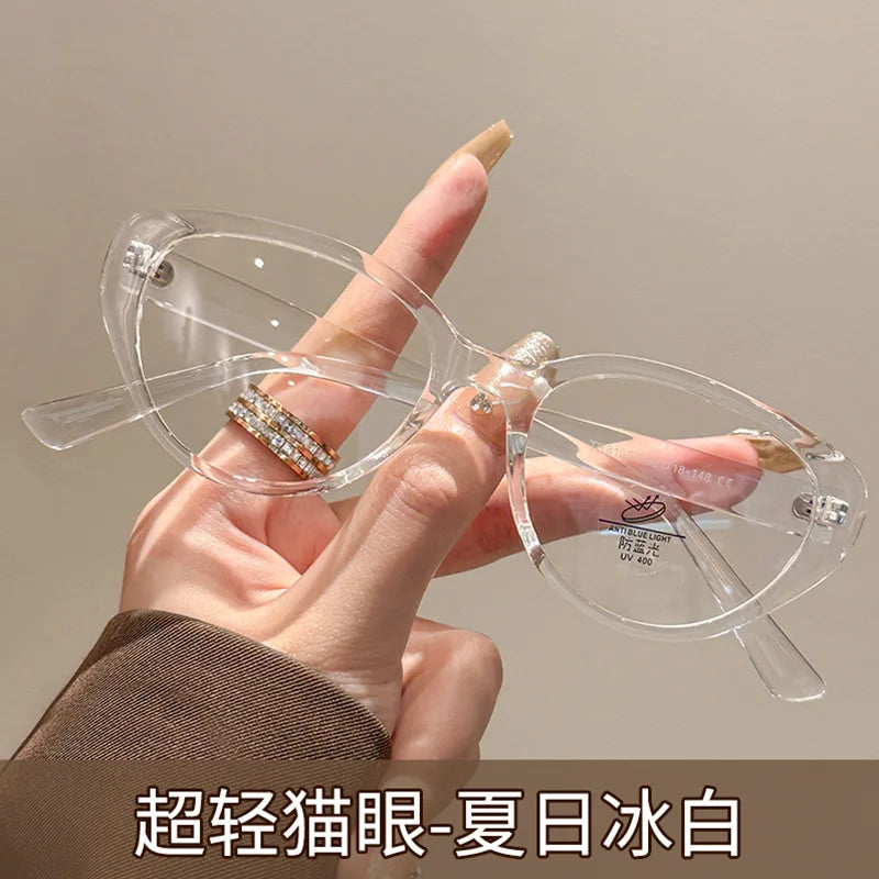 ZIROSAT 81059 New anti blue  Ultralight  TR90 Myopia Glasses Retro Square Optical Prescription Eyeglasses Frame For Men Or Women