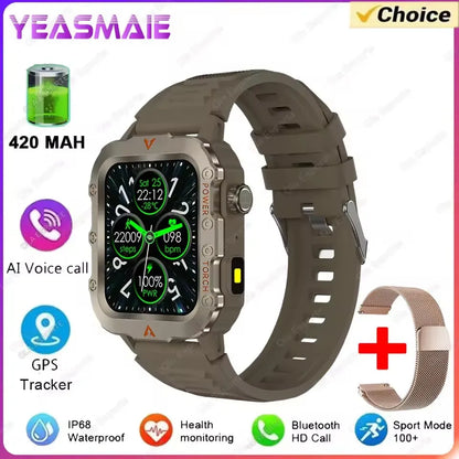 Military Smart Watch Men Waterproof Outdoor Sport Tracker LED Flashlight Bluetooth Call Men Smartwatch Android iOS