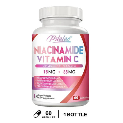 Niacinamide Vitamin C - Supports Skin Cell and Brain Health, Skin Repair, Boosts Metabolism and Nerve Function Supplement