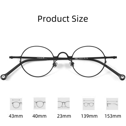 FIRADA Fashion Comfortable Round Eyeglasses Vintage Luxury Titanium Eyewear Optical Prescription Glasses Frame Men Women K808-C