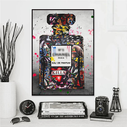 Abstract Street Graffiti Ink Style Perfume Stylized Wall Art Posters Home Room Decor Canvas Painting Mural Picture Print Artwork