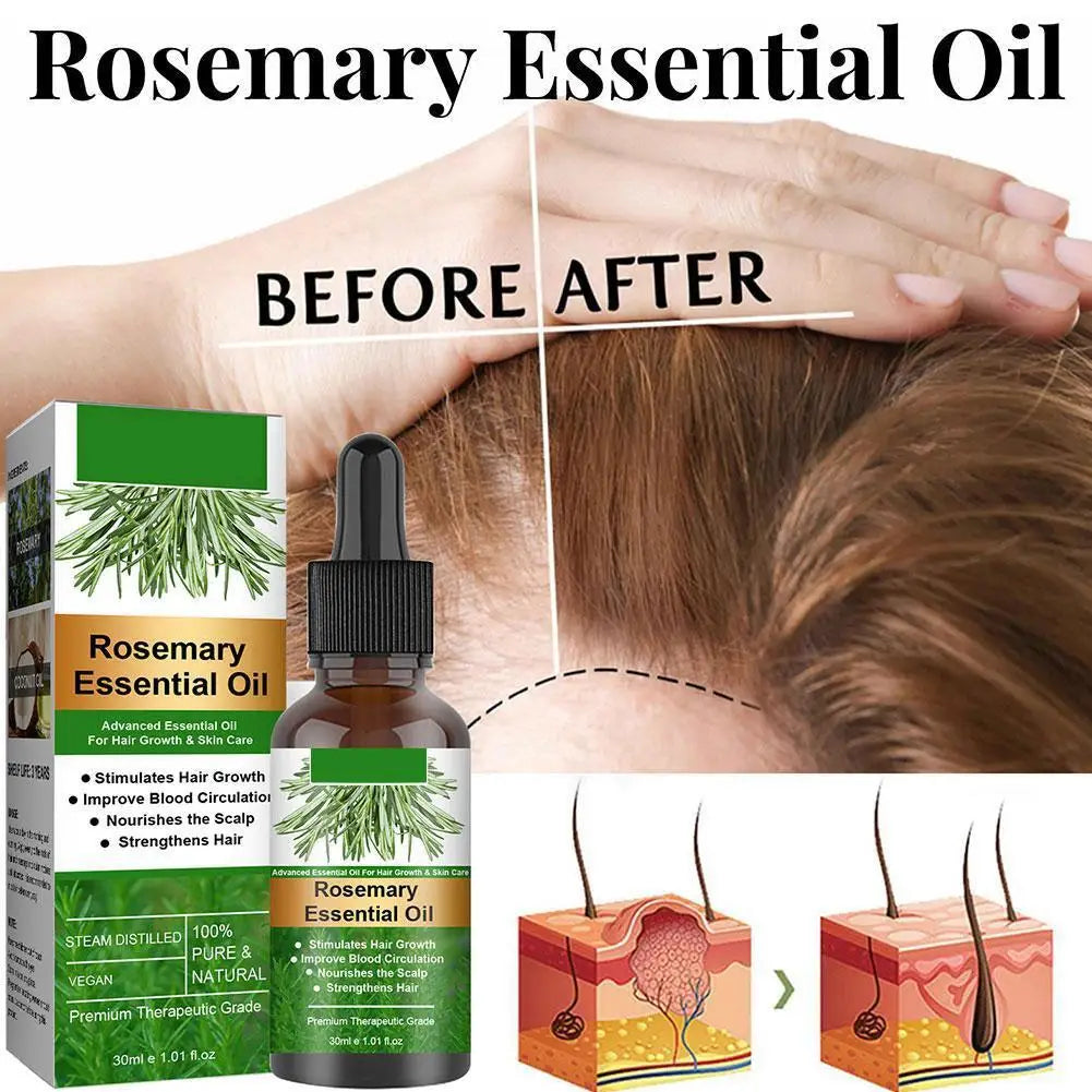 Essential Oil Scalp & Hair Strengthening Rosemary Oil for Hair Growth Repair Damaged Hair Care 30ml Anti Loss Hair Oil