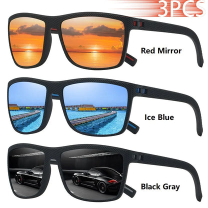 3 PCS Fashion Vintage Check Pattern Sunglasses Men Women Fishing Driving Man Luxury Brand Designer Sun Glasses UV400 Eyewear