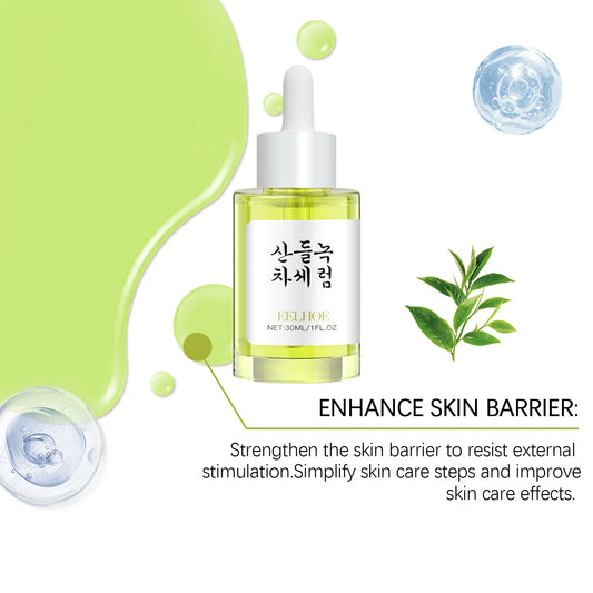 Green Tea Pores Shrinking Serum Natural Brightening Skin Lightening Removes Skin Pores Oil Control Moisturizing Face Serum Korea