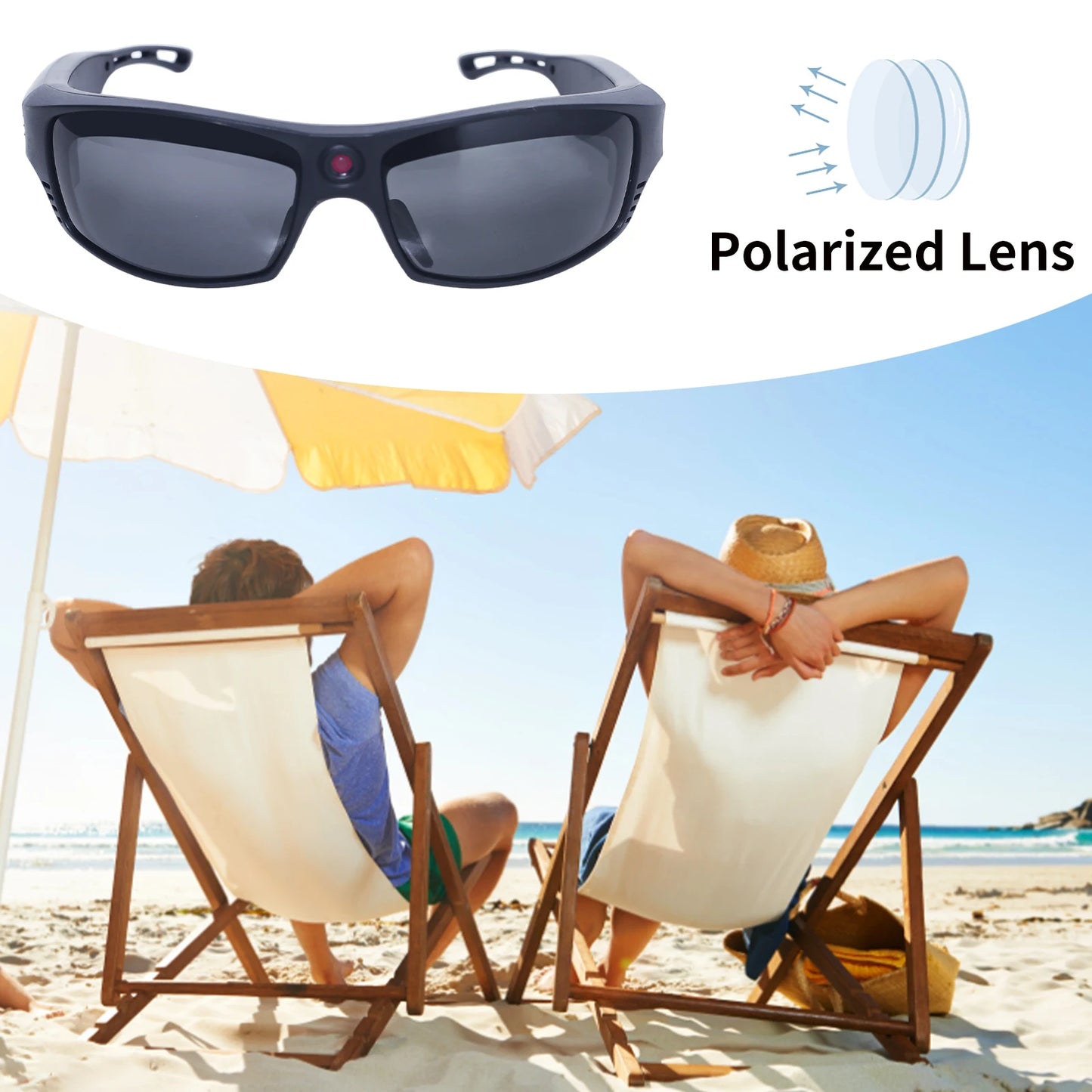 1080P Mini Camera Video Glasses AI Translation Sport Sunglasses with Bluetooth Speakers Call Action Camera Music Smart Glasses