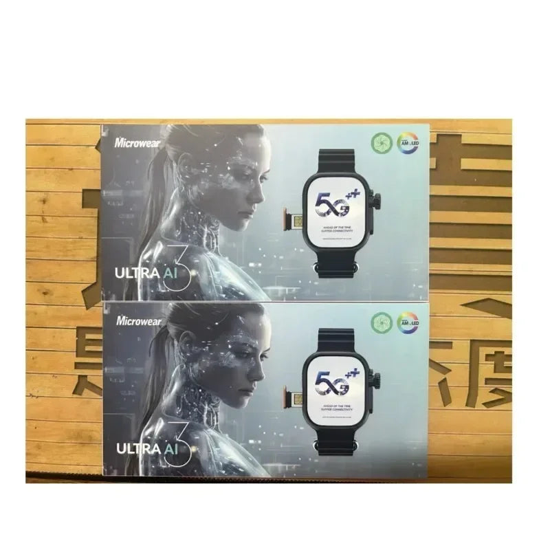Original Ultra Ai3 Smartwatch with 4G Android Amoled HD Camera GPS WIFI Google Play Store Apps Games Bluetooth Smart Watch