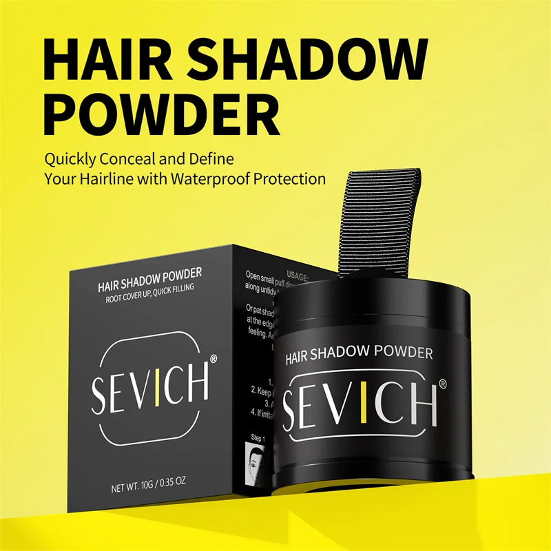 SEVICH10g Hairline Powder Root Cover Up Black Waterproof Hair Shadow Powder Natural Cove Hair Loss Hairline Shadow Conceale Gift