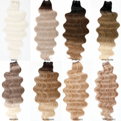 Magicae 30Inches Brown 12# M816# Sliver White Ombre Blond 613 Ombre 27# Body Wave High Temperature Synthetic Hair Extensions