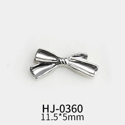 10 pcs Silver Alloy Ribbon Butterfly Nail Art Charm 3D  Metal  Bowtie Nails Art Decoration Jewelry Manicure Accessories Supplies