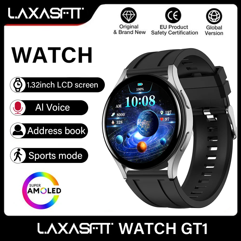 LAXASFIT Smart Watch Full Touch Screen Sport Fitness Watches BT Call Digital Smart Watch Wristwatch For Men Women Gift 2024 New