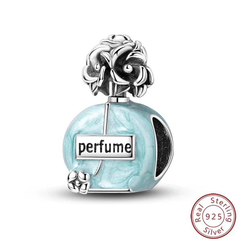 925 Sterling Silver Blue Purple Butterfly Perfume Bottle Starry Sky Hot Air Balloon Charms Beads Fit DIY S925 Bracelets Jewelry