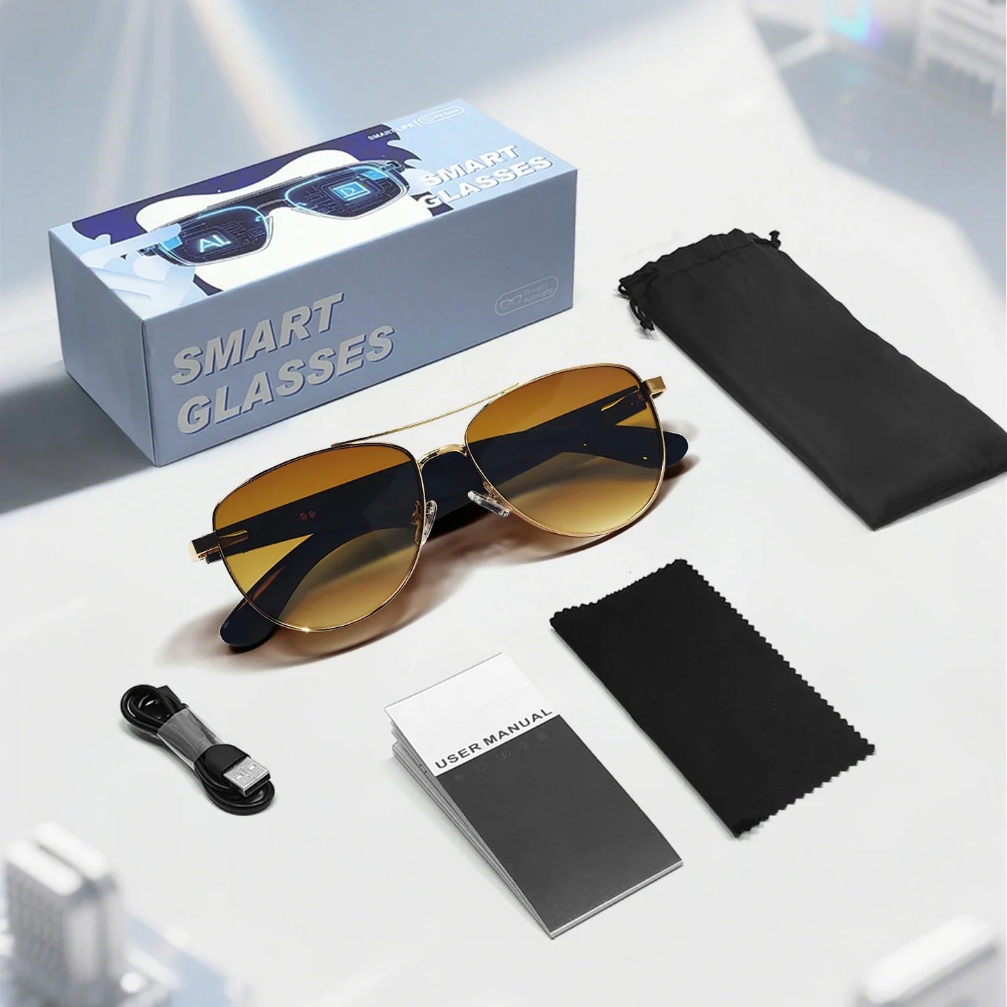 GT-32 Smart bluetooth glasses specificationsTranslation Sunglasses Voice Remote Control Music Eyewear Waterproof Eyeglasses