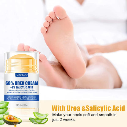 Cracked Foot Cream 60% Urea Ultra-hydrating Aloe Vera For Softening Dry Cracked Feet Gentle Exfoliation Daily Foot Care Cream