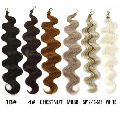 Magicae 28Inches Crochet Braids Body Wave Brown Blond 613 White Hair Bundles Ombre Brown Braiding Hair Extensions For Women