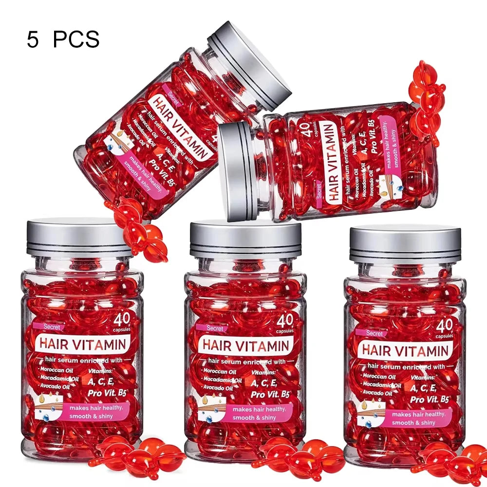 Moroccan Agam Vitamin Oil Hair Care Essence Damaged Nutrition Repair Hair Splitting Improvement Treatment Products 40 Capsules