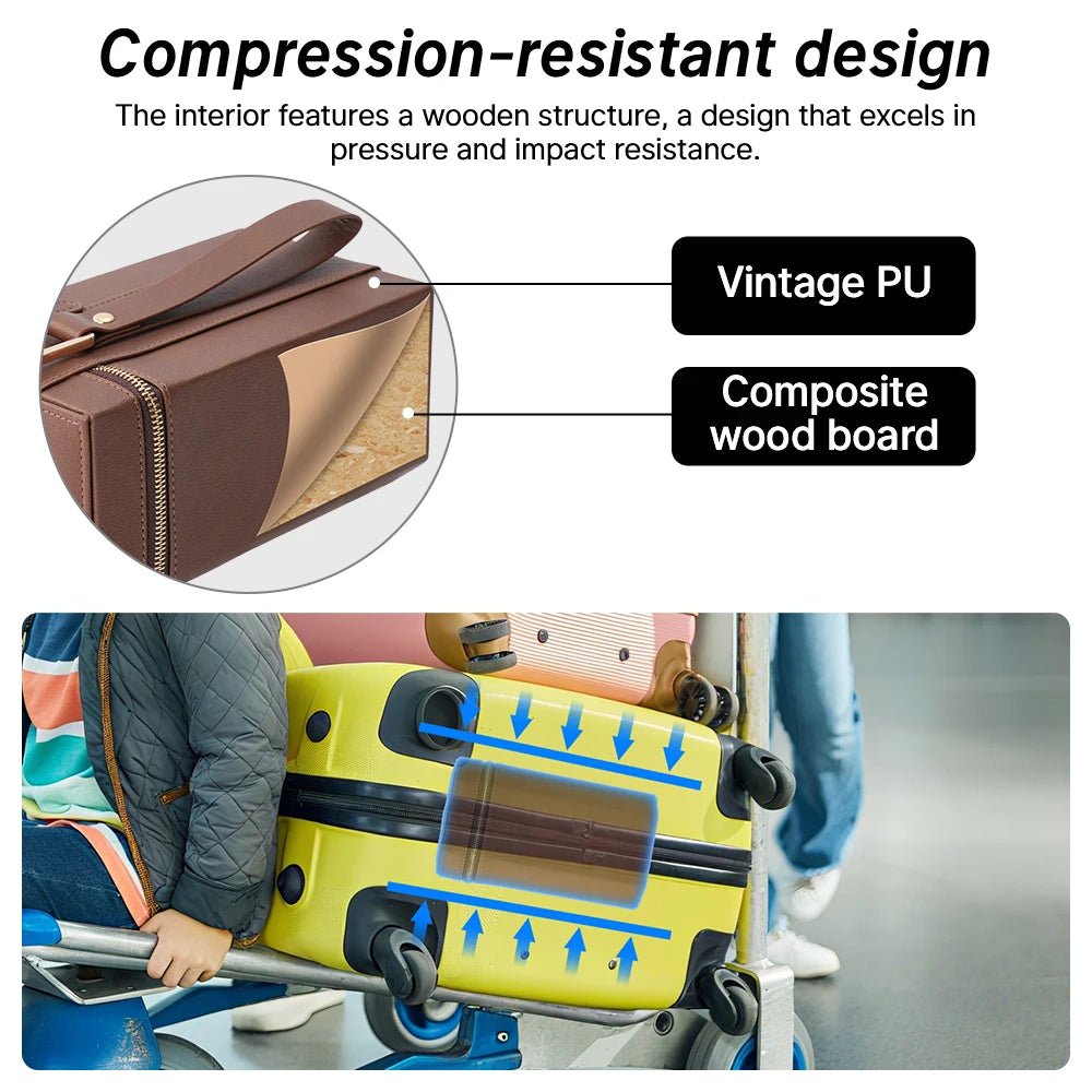 HiBLOKS For RayBan Meta Wayfarer Skyler Headliner AI intelligent Glasses Portable Bag Sunglasses PU Leather Hard Protection Box