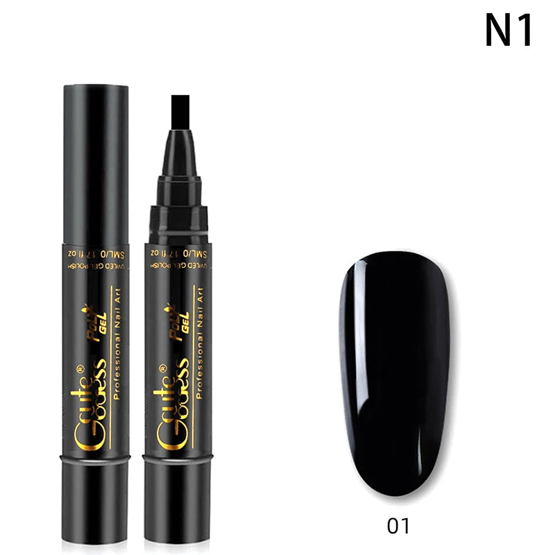 1 Pcs Pure Color Gel Nail Polish Pen For Nails Art Gel Semi Permanent Base Top Coat UV Gel Varnish Hybrid Neon Nail Polish