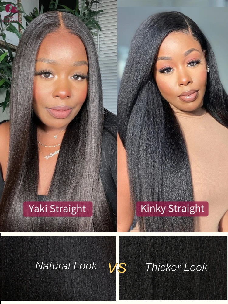 Beautyforever NEW Elastic Drawstring Glueless Human Hair Wig Yaki Straight 7x5 Bye Bye Knots Wear and Go Glueless Wig Raw Hair