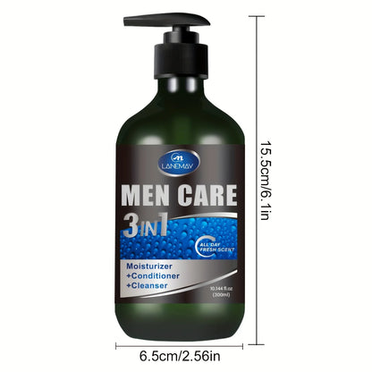 Men 3-in-1 Body, Hair and Face Wash, Rebuild Light Beige in the Shower with Plant-Based Cleansers and Moisturizers