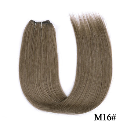 Straight Hair Extensions Synthetic Smooth Ombre Hair Weaving 26 inches brown Synthetic Straight Hair Bundles Full To End