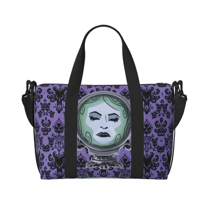 Custom Haunted Mansion Logo Groceries Shopping Tote Bags Women Large Capacity Halloween Grimace Ghosts Gym Beach Travel Bags