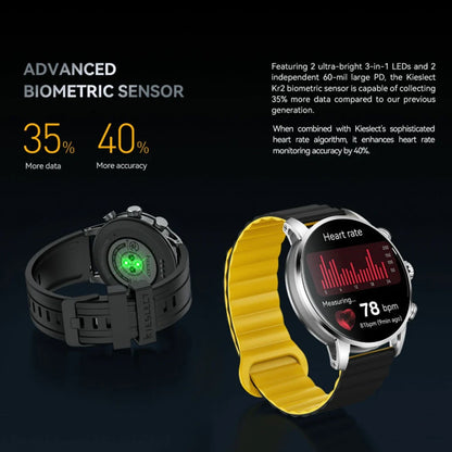 Kieslect Kr2 Smart Calling Watch 1.43" FHD AMOLED Display with AOD for Android iOS Remote Camera Control Fitness Tracker