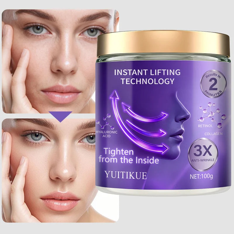 YUITIKUE Instant Lifting Cream, Collagen, Triple Anti-Wrinkle, Retinol, Hyaluronic Acid, suitable for all skin types