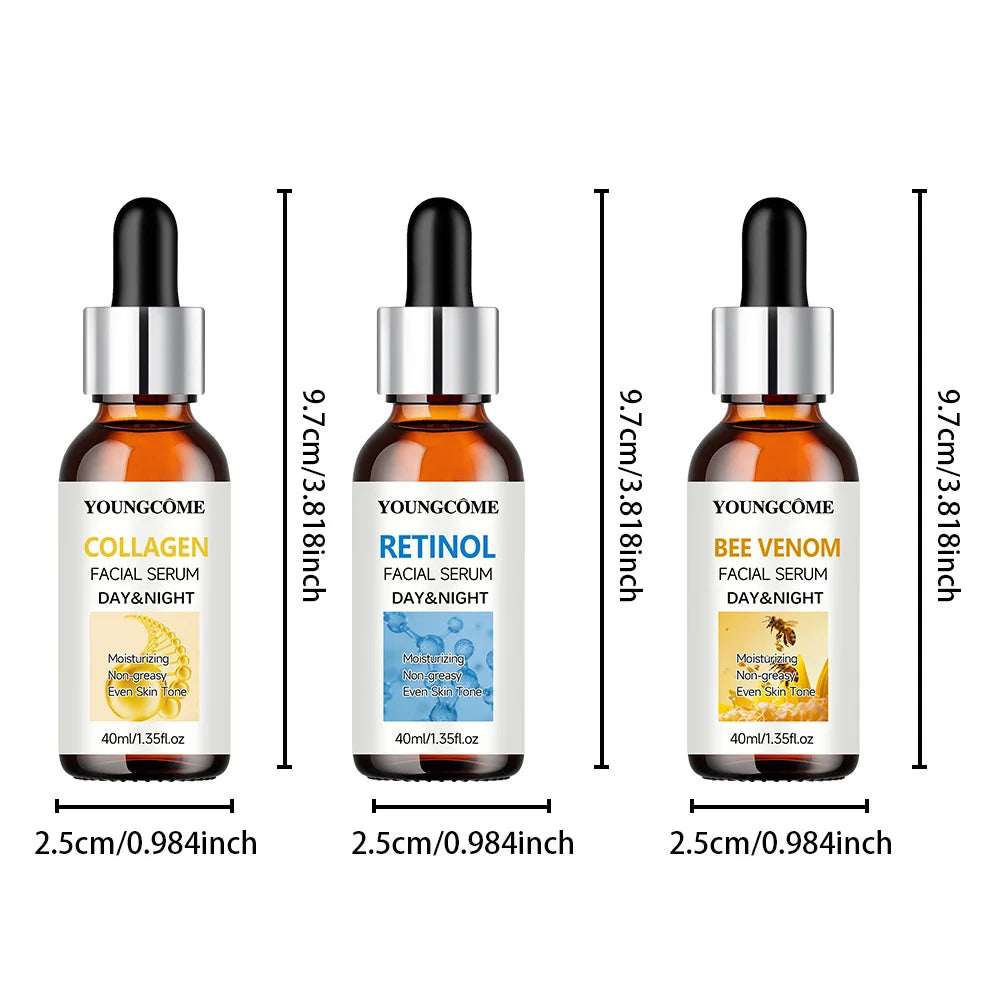 ﻿3Pcs/set Wrinkle Remover Face Serum Lifting Firming Fade Fine Lines Anti-aging Essence Whitening Brighten Skin Care