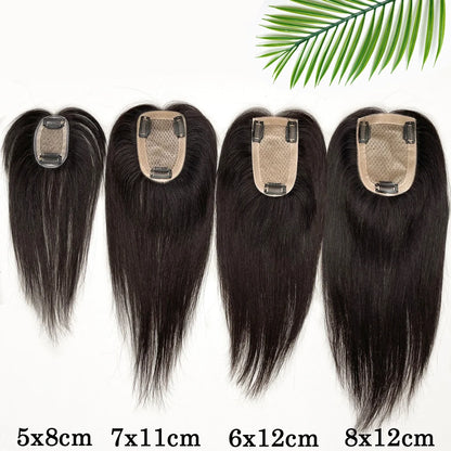 Breathable Silk Base Human Hair Women Toppers 4 Sizes Natural Scalp Top Virgin European Human Hair Pieces with Clips
