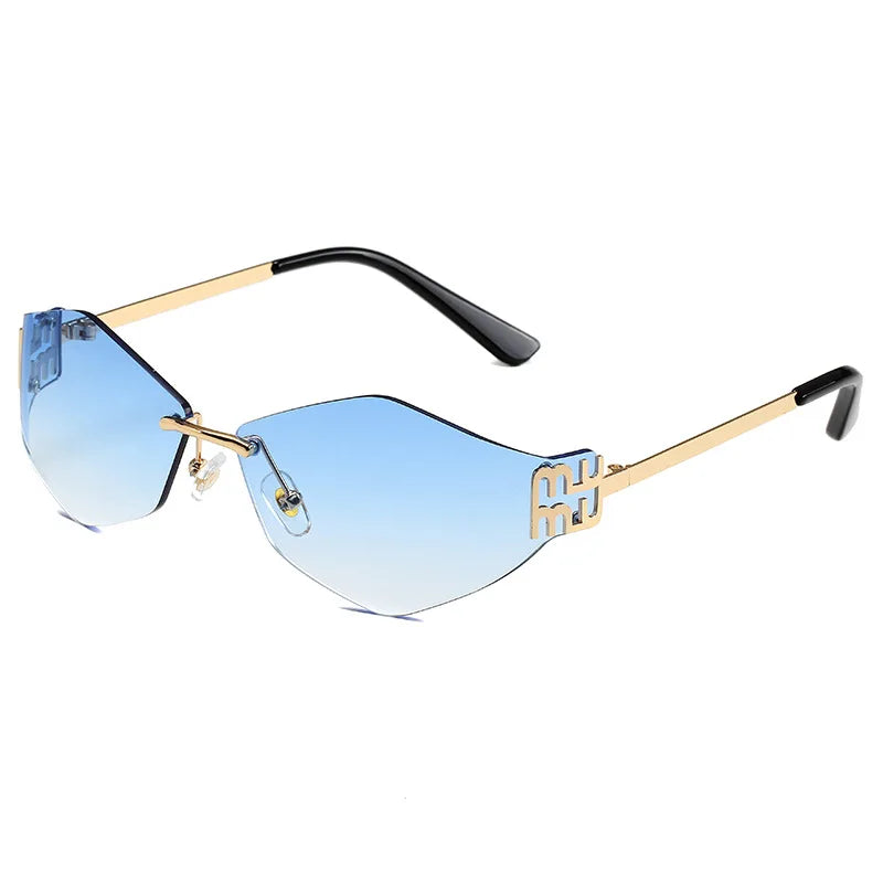 Mu Mu Rhombus Fashion Luxury Women Sunglasses Rimless Female Brand Glasses Stylish Trend 2025 Hot Shades UV400