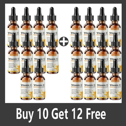 Vitamin C Whitening Serum Remove Freckles Dark Spots Face Essence Fade Melasma Melanin Brighten Repair Dull Skin Care Cosmetics