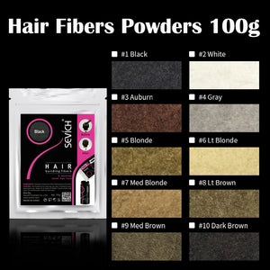 SEVICH Hair Fiber 100g Keratin Hair Fiber Thickening powder Hair Building Fiber Spray Instant Regrowth Powder Hair Loss Conceale