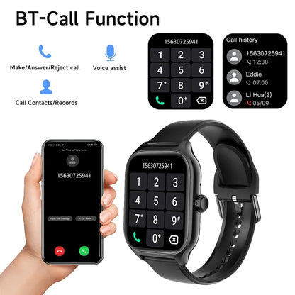 2024 Bluetooth Answer Call Smart Watch Men 1.73 inch Full Touch Fitness Tracker Waterproof Sport Smartwatch Women PK GTS4 Pro
