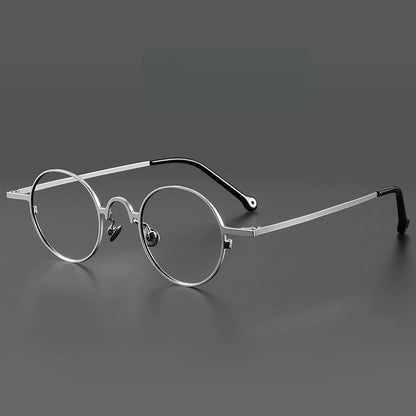 FIRADA Fashion Comfortable Round Eyeglasses Vintage Luxury Titanium Eyewear Optical Prescription Glasses Frame Men Women K808-C