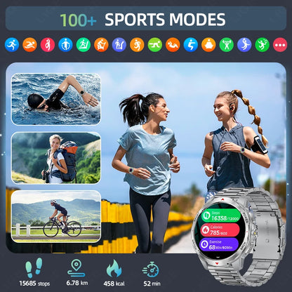 LIGE 2025 1100mAh Super Capacity Battery Adult Men Smart Watch Compass 1.7-inch Bluetooth Call 3ATM Waterproof Sports Smartwatch