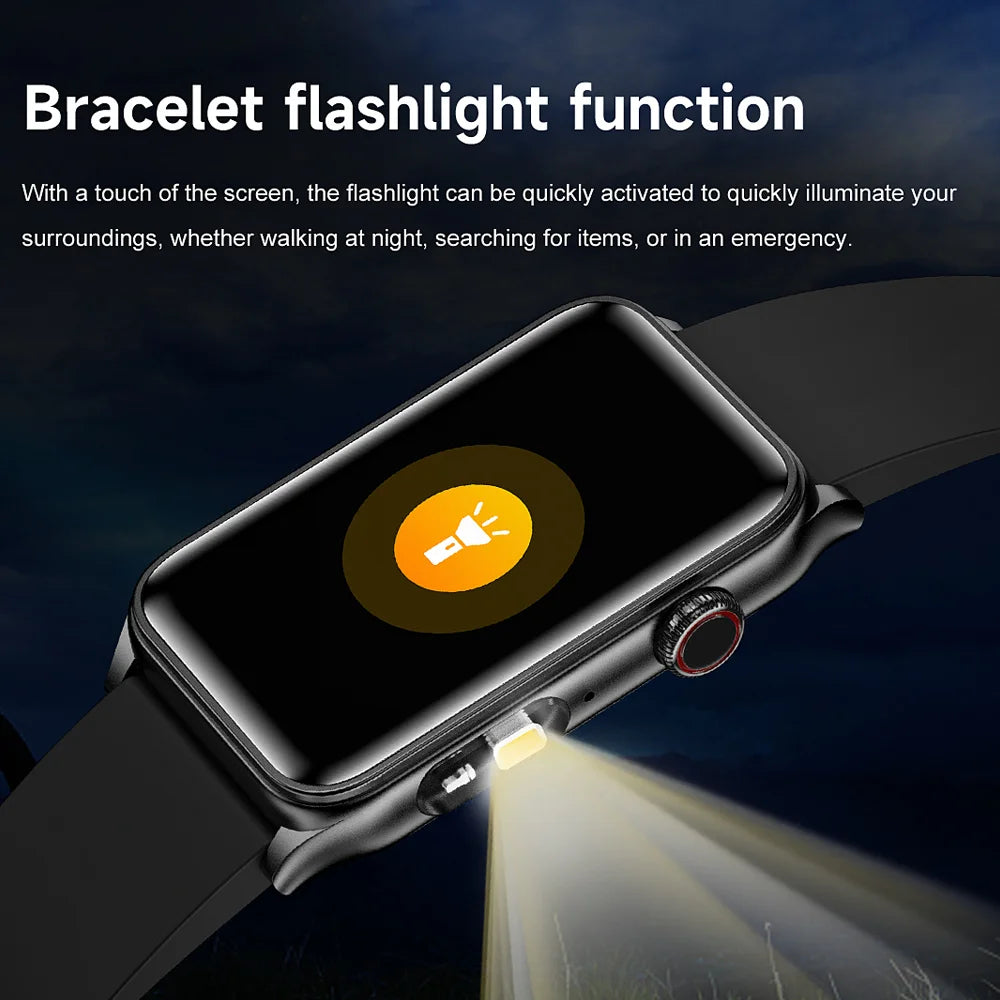 2025 New Smart Watch Men ECG+PPG Blood Pressure Blood Oxygen Health Monitor Sport Fitness AI Vocie BT Call Flashlight Smartwatch