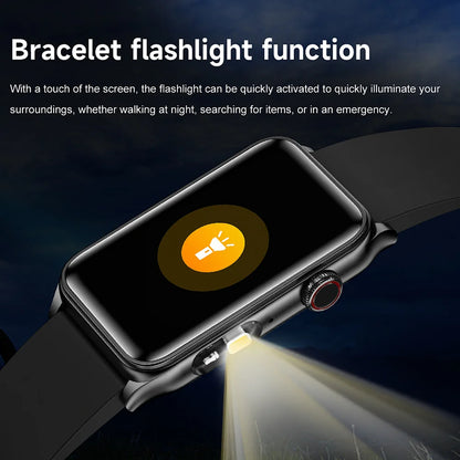 2025 New Smart Watch Men ECG+PPG Blood Pressure Blood Oxygen Health Monitor Sport Fitness AI Vocie BT Call Flashlight Smartwatch