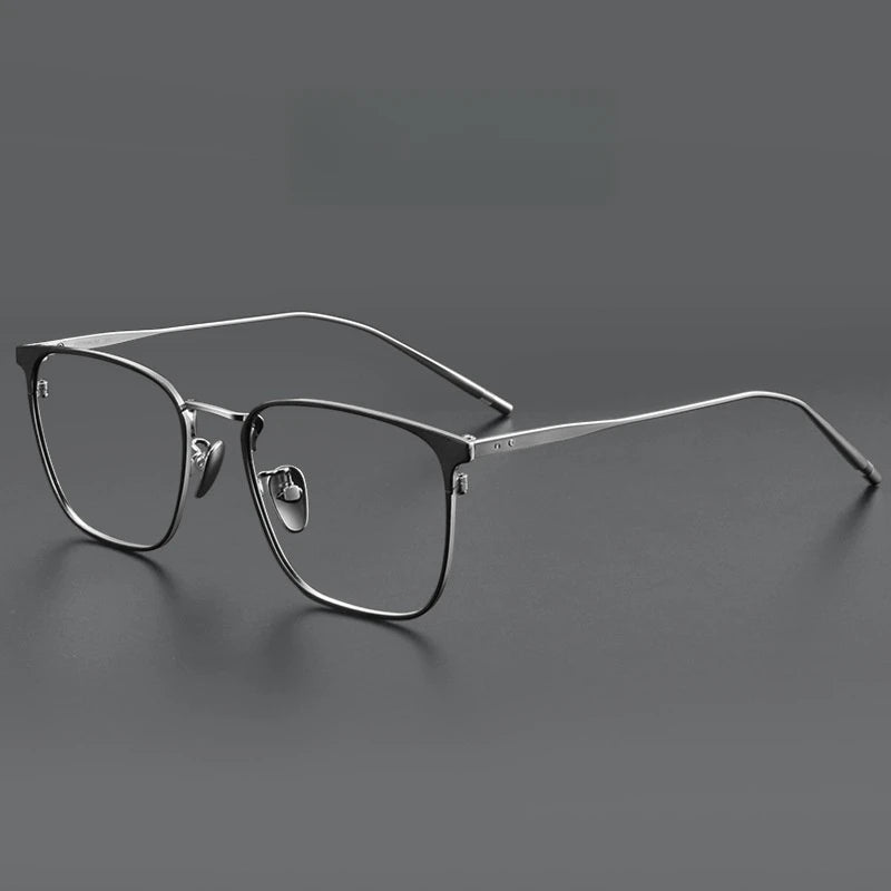 FIRADA Fashion Comfortable Square Eyeglasses Vintage Pure Titanium Eyewear Optical Prescription Glasses Frame For Men 30020-C