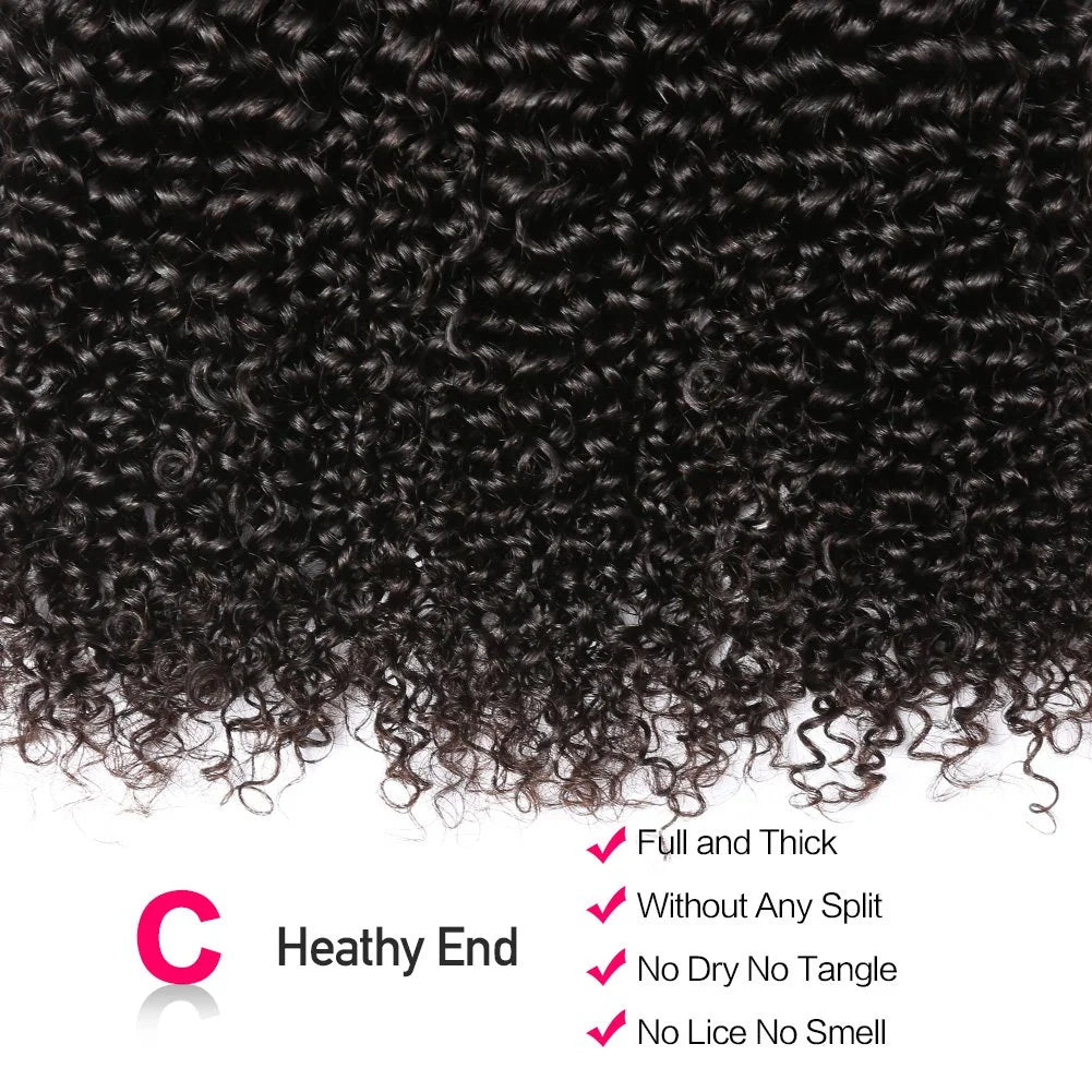 Kinky Curly Human Hair Bundles Deal 100% Unprocessed Brazilian Deep Curly Hair Weave Soft Remy Hair Extensions Tissage Natural